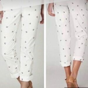 Anthropologie Daughters of the Liberation US 6 Embroidered Starling Bird Pants S